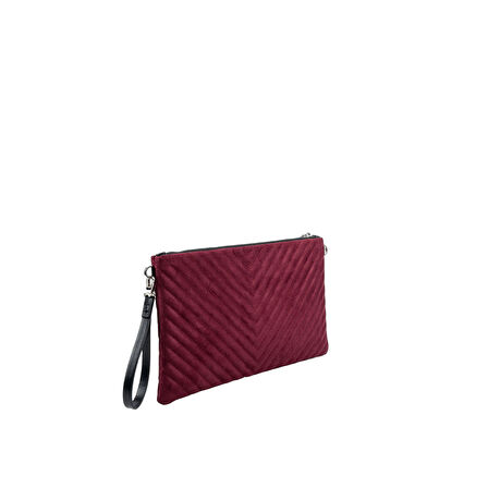 Silver Polo  Kadın Portföy Çantası 1034-48551 SILVER POLO CLUTCH M152 SÜET BORDO-V SÜET BORDO