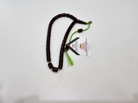 Omari İmzalı Sertifikalı Alman Faturan Sıkma Kehribar Tesbih 7,5x9,2 mm Kapsül  Kesim