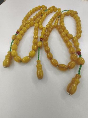 Zeyzun Usta Bilek Boy Efe Maskot Sıkma Kehribar Tespih 15x11 mm Beyzi Kesim