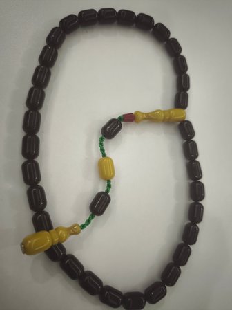 Zeyzun Usta İmzalı Sıkma Kehribar Tespih 9x13 mm Kapsül Kesim
