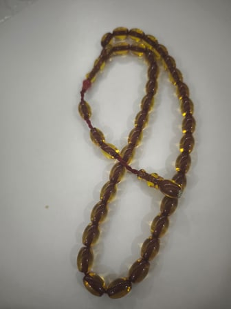 Zeyzun Usta İmzalı Sıkma Kehribar Tespih 9x13,5 mm Beyzi Kesim