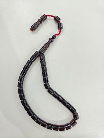 Muhammed Azazi Usta İşçilikli Sıkma Kehribar Tesbih Kesme Kesim (9 x 9 mm)