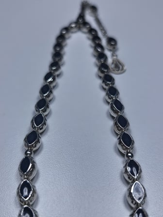 Siyah Mineli Metal Alpaka Özel Tasarım Ağır Tesbih (11 x 8 x 6 mm)