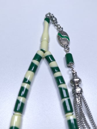 Beyzbol Topu Yeşil Tesbih (7 X 11 mm)