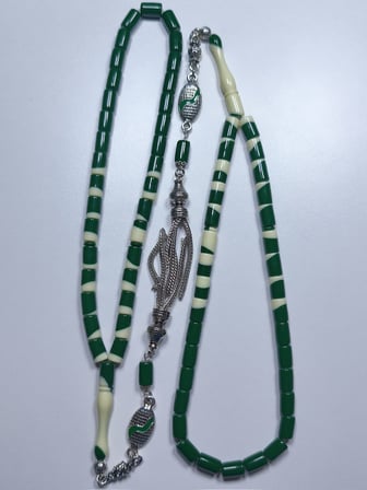 Beyzbol Topu Yeşil Tesbih (7 X 11 mm)
