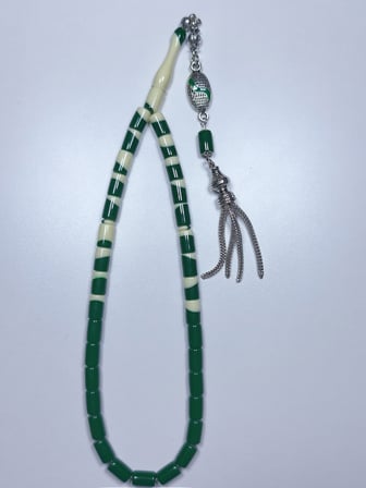 Beyzbol Topu Yeşil Tesbih (7 X 11 mm)
