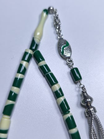 Beyzbol Topu Yeşil Tesbih (7 X 11 mm)