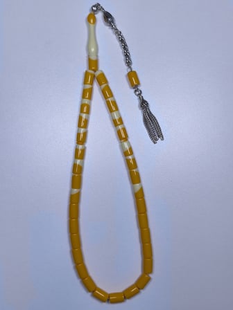 Beyzbol Topu Sarı Tesbih (7 X 11 mm)