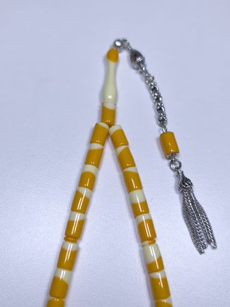 Beyzbol Topu Sarı Tesbih (7 X 11 mm)