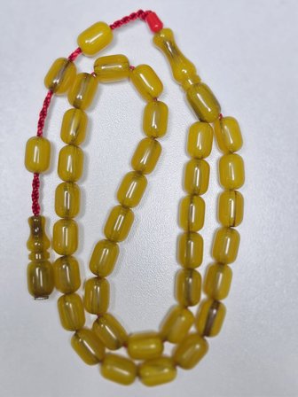Zeyzun Usta İmzalı Sıkma Kehribar Tespih 8,5 x 12 mm Kapsül Kesim