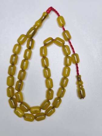 Zeyzun Usta İmzalı Sıkma Kehribar Tespih 8,5 x 12 mm Kapsül Kesim