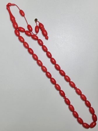 Fatih Erbabacan Usta İmzalı Arizona Katalin Kehribar Tesbih Beyzi Kesim (8 x 13 mm)