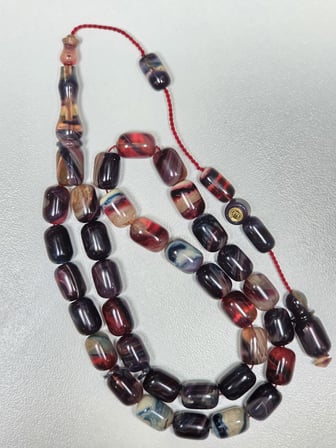 Erkan Çubukçu Usta İmzalı Multi Renk Sıkma Kehribar Tesbih Kapsül Kesim (7 x 10 mm)