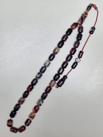 Erkan Çubukçu Usta İmzalı Multi Renk Sıkma Kehribar Tesbih Kapsül Kesim (7 x 10 mm)