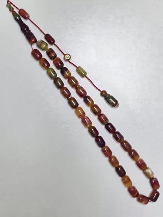 Erkan Çubukçu Usta İmzalı Multi Renk Sıkma Kehribar Tesbih Kapsül Kesim (7 x 10 mm)