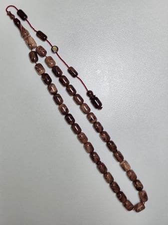 Erkan Çubukçu Usta İmzalı Multi Renk Sıkma Kehribar Tesbih Kapsül Kesim (7 x 10 mm)