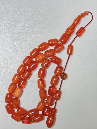 Erkan Çubukçu Usta İmzalı Multi Renk Sıkma Kehribar Tesbih Kapsül Kesim (7 x 10 mm)