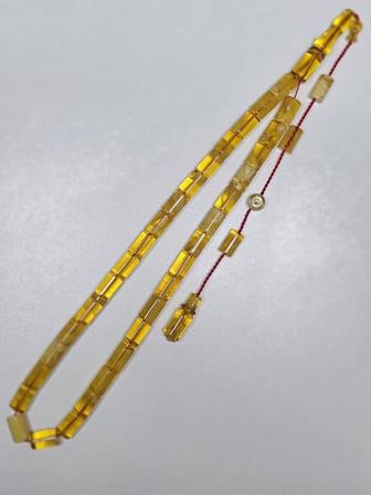 Erkan Çubukçu Usta İmzalı Multi Renk Sıkma Kehribar Tesbih Kesme Kesim (7 x 10 mm)