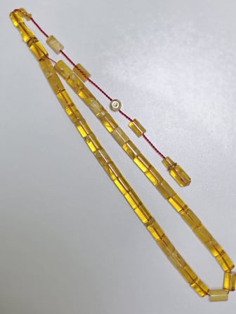 Erkan Çubukçu Usta İmzalı Multi Renk Sıkma Kehribar Tesbih Kesme Kesim (7 x 10 mm)