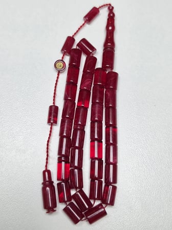 Erkan Çubukçu Usta İmzalı Multi Renk Sıkma Kehribar Tesbih Kesme Kesim (7 x 10 mm)