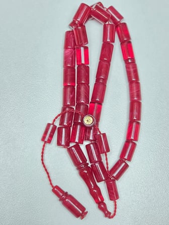 Erkan Çubukçu Usta İmzalı Multi Renk Sıkma Kehribar Tesbih Kesme Kesim (7 x 10 mm)