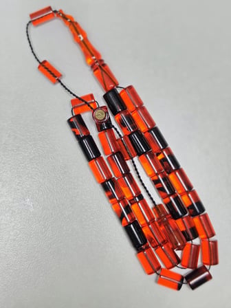Erkan Çubukçu Usta İmzalı Multi Renk Sıkma Kehribar Tesbih Kesme Kesim (7 x 10 mm)