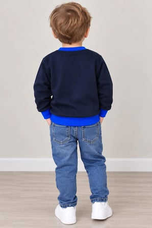 Erkek Çocuk Ayıcık Baskılı 3 İp Sweatshirt