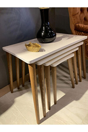 4lü Zigon Sehpa Krem