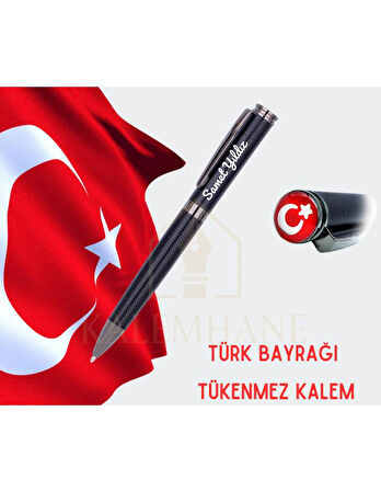 Türk Bayrağı Temalı Kişiye Özel İsimli Tükenmez Kalem 