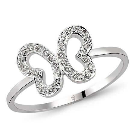 18 Ayar Altın Pırlanta Kelebek Yüzük 48569