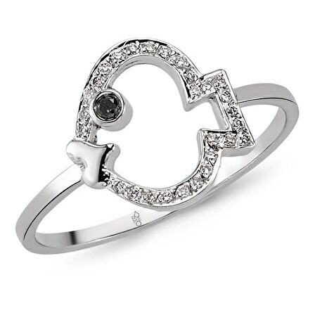 18 Ayar Altın Pırlanta Balık Yüzük 48571