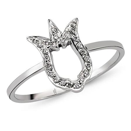 18 Ayar Altın Pırlanta Lale Yüzük 48573