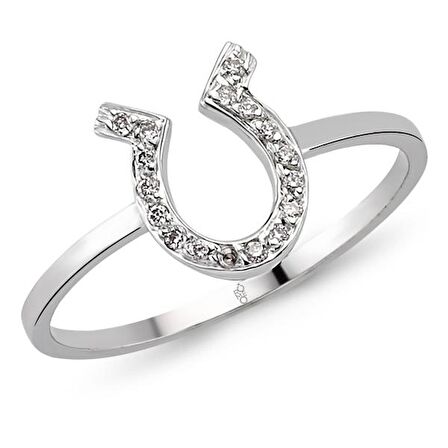 18 Ayar Altın Pırlanta Nal Yüzük 48577