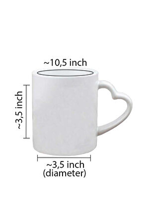 Kişiye Özel Coffee Emoji Ve Kalp Kulplu Özel Süblimasyon Kaliteli Baskılı Porselen Kupa Bardak Düz Kulp