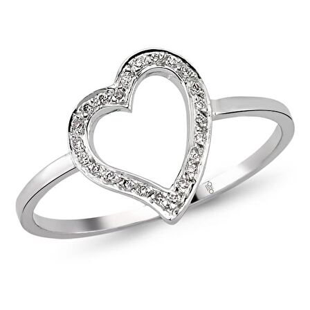 18 Ayar Altın Pırlanta Kalp Yüzük 48583