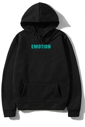 3 Iplik Kapüşonlu Oversize Kalıp Hoodie Emotion Lady Tasarımlı Unisex Sweatshirt