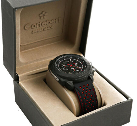 İsviçre Cortebert Karbon Kasa Erkek Kol Saati