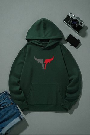 Boğa Tasarım Baskılı Unisex Oversize Sweatshirt