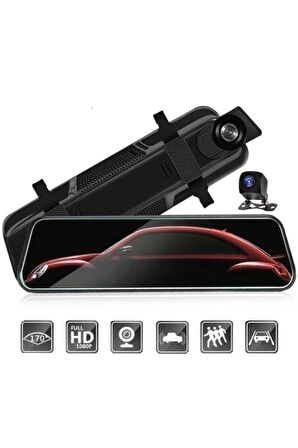 MB-500 10" 2,5D CLASS DOKUNMANTİK HIGH TECH Ekran Araç içi Çift Kamera Gece Görüşlü. ARAÇ KAMERA.