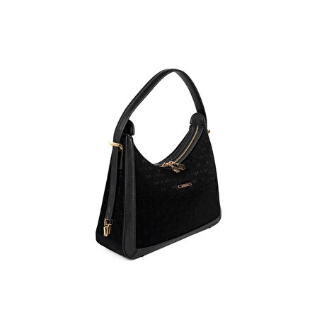 Silver Polo  Kadın Omuz Çantası 1187-48650 SILVER POLO BAYAN ÇANTASI M158 SİYAH-NOVA SİYAH