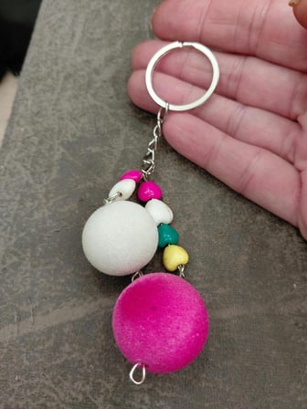 Kadife Toplu Renkli Charm Anahtarlık