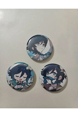 Genshin Impact Venti Anime Buton Rozet 37mm 3 adet