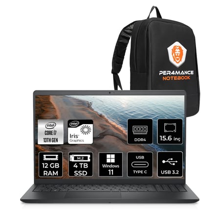 Dell Inspiron 15 3530 i7 1355U 12GB 4TB SSD 15.6'' FHD 60Hz IPS W11P Dizüstü Laptop & PER4 ÇANTA