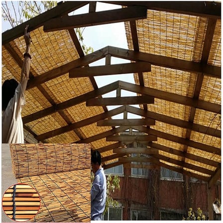 Dekoratif Doğal Bambu Kamış Hasır Bahçe Çiti- Gölgelik Hasır -Balkon -Tavan Dekorasyon 250X500