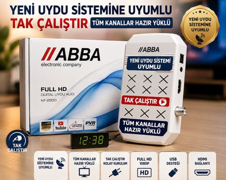 Yeni Uydu Frekanslarına Uyumlu Full HD Uydu Alıcısı Tüm Kanallar Yüklü Tak Çalıştır Hazır Kurulum