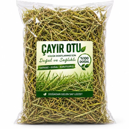 Doğal Çayır Otu Tavşan Ginepig Hamster Kemirgen Yemi – Kurutulmuş Lifli Katkısız Ot 1000GR