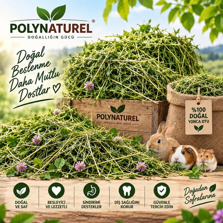 polynaturel doğal yonca otu 2000 gr – tavşan, hamster, guinea pig ve kemirgenler i̇çin kuru yonca yemi