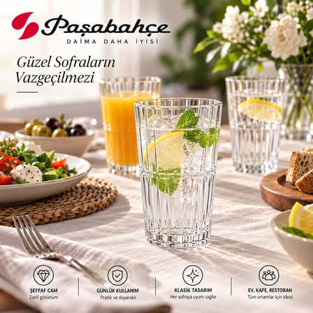 Paşabahçe 200 CC Meşrubat Bardağı Şeffaf Cam Su Meyve Suyu Limonata Bardağı