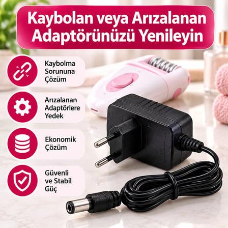 Philips Beauty Epilatör Epilasyon Ağda Kıl Alma Cihazı Uyumlu Şarj Aleti Adaptörü 12V 1A