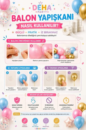 Dehaparty Cinsiyet Partisi Balon Zinciri Süsleme Seti Çok Renkli